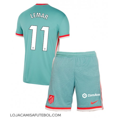 Camisa de Futebol Atletico Madrid Thomas Lemar #11 Equipamento Secundário Infantil 2024-25 Manga Curta (+ Calças curtas)